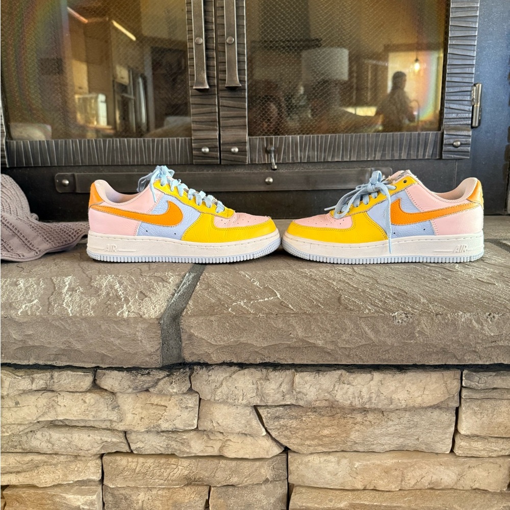 Nike Pastel Pink and Vibrant Orange Sneakers